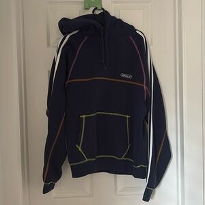 adidas contrast stitch hooded sweatshirt